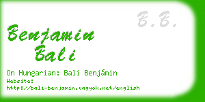 benjamin bali business card